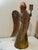 Mid 20th Century Vintage Hard-to-Find. Extra-Large 17” Tall Brass and Copper Angel Candleholder. Authentication Marked Mexico. For Sale - Image 5 of 12