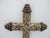 Stunning hand crafted Mexican folk art Milagros cross. Thick hand carved dark wood with hand turned finials. Heavily...