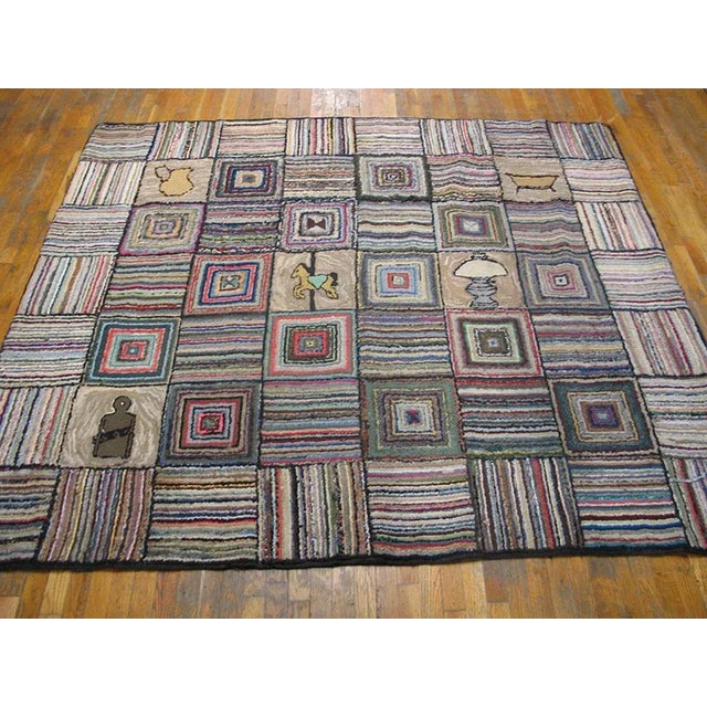 Early 20th Century American Hooked Rug ( 7' x 8' - 213 x 245 )