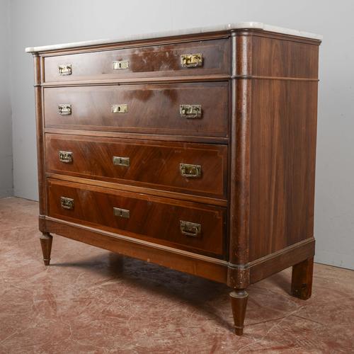 Brown Chest of Drawers with Marble Top For Sale - Image 8 of 18