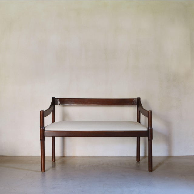 Brown Carimate Bench by Vico Magistretti for Cassina, 1959 For Sale - Image 8 of 8