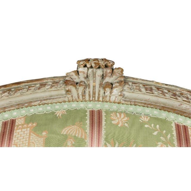 Wood Louis XVI Painted Bergere For Sale - Image 7 of 12