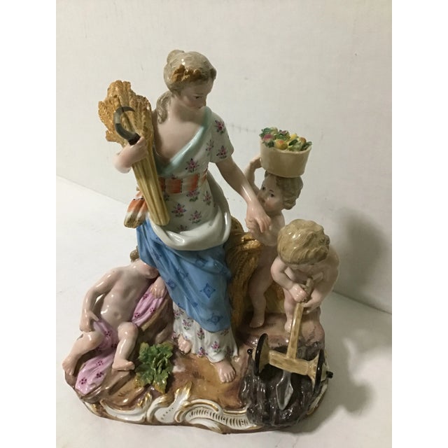 Late 19th Century Meissen Porcelain Figurine Roman Goddess Cherub Allegory of Agriculture For Sale - Image 13 of 13