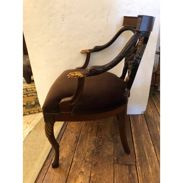 Hurtado Valencia Spain Swan Carved Armchair For Sale In Philadelphia - Image 6 of 12