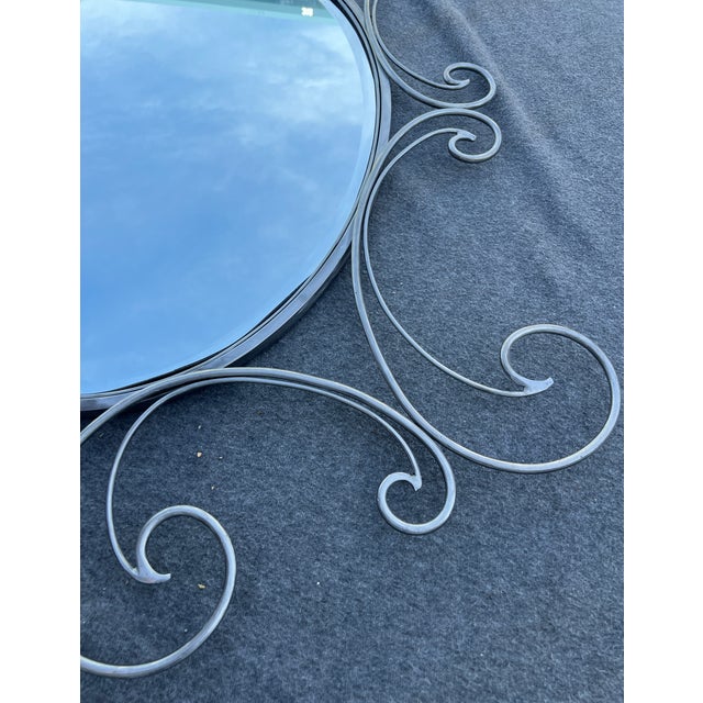 Silver Metal Mirror With Scroll Work For Sale - Image 12 of 18