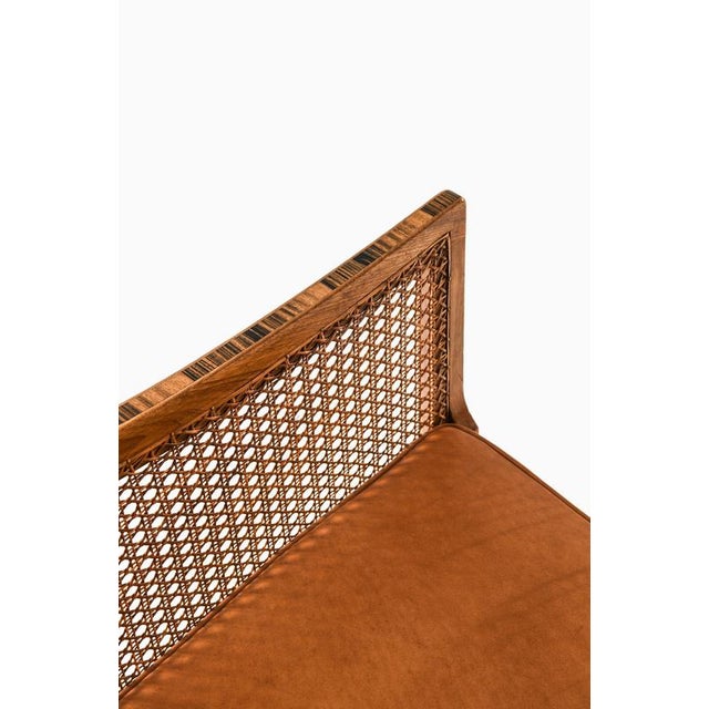 1930s Bergère Armchairs in Cane with Leather and Mahogany by Kaare Klint, 1931, Set of 2 For Sale - Image 5 of 14