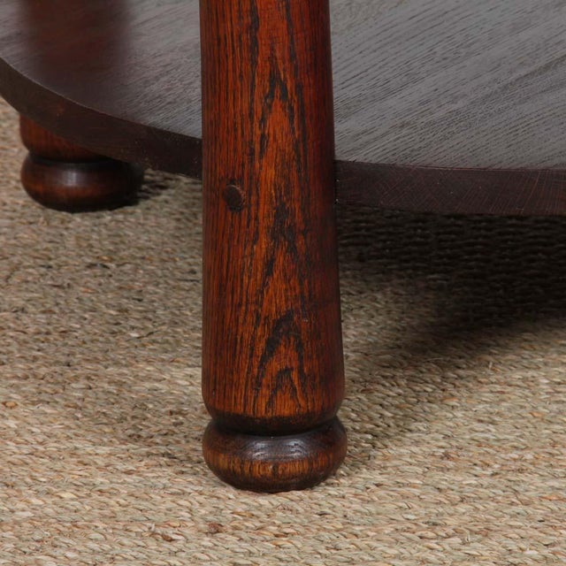 Oak Coffee Table in the style of Charles Dudouyt, 1950s For Sale - Image 3 of 5