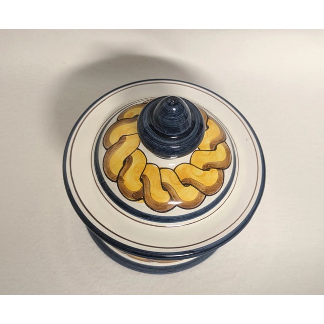 Spanish Triana Lidded Dish - Blue & Gold For Sale - Image 9 of 11