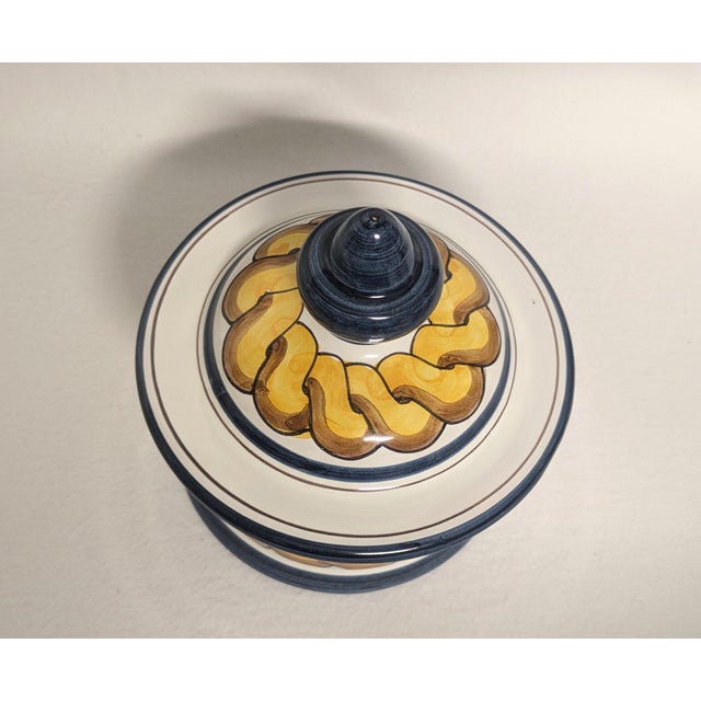 Vintage Spanish Ceramic Lidded Bowl For Sale - Image 9 of 11