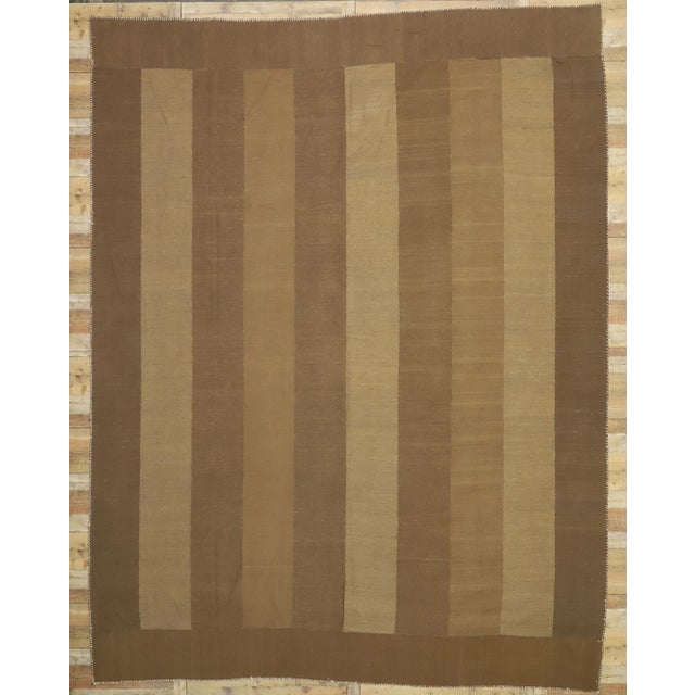 Brown Vintage Persian Kilim Area Rug- 11'09 X 15'04 For Sale - Image 8 of 9