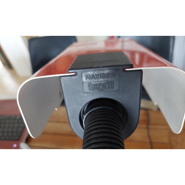 Black Red Desk Lamp by Targetti Italia, 1970s For Sale - Image 8 of 10