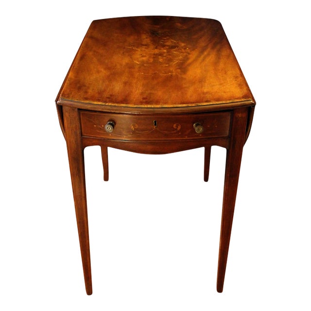 Circa 1780 English George III Inlaid Pembroke Table For Sale