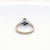 Late 20th Century Late 20th Century Three-Stone Blue Oval Gia Sapphire & Diamond Ring in 18k White Gold - Size 6.75 For Sale - Image 5 of 8