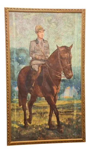 Borrello, Alpine Figure on Horseback, 1941, Oil on Canvas, Framed