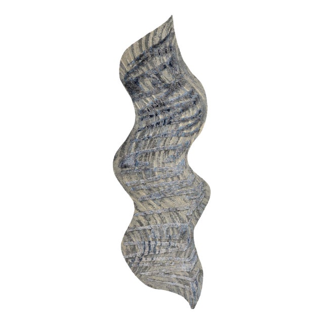 Hand-Knotted KCP Blue Rug by Dinodo Studio For Sale