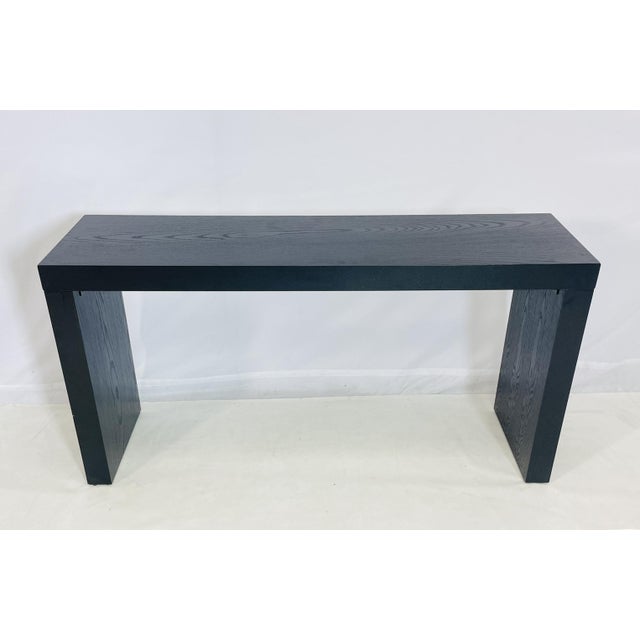 Wood Modern Cerused Black Oak Console Table in the Style of B&b Italia For Sale - Image 7 of 16