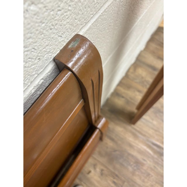 Wood Vintage Glanville Furniture Co Full Size Sleigh Bed For Sale - Image 7 of 13
