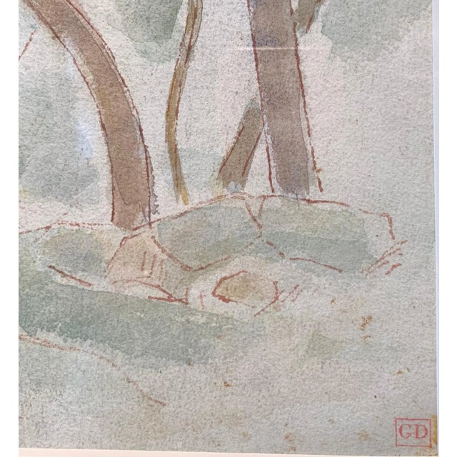 1920s Giulio Da Milano, Undergrowth Forest, Trees, Greenery Watercolor, 1929 For Sale - Image 5 of 7