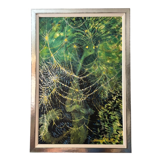 Dr Seuss Painting Green Cat With Lights Framed Very Rare For Sale