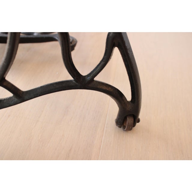 Metal Early 20th C. Carrera Marble & Singer Sewing Machine Console For Sale - Image 7 of 8