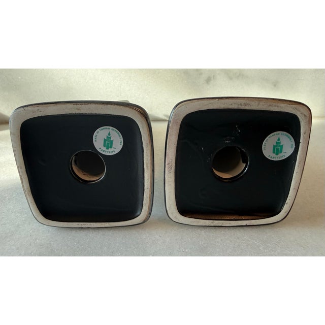 Pair of PartyLite "Metropolis" Ceramic Candle Holders For Sale - Image 9 of 12