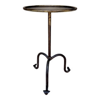 Vintage-Inspired Spanish Iron Drinks Table For Sale