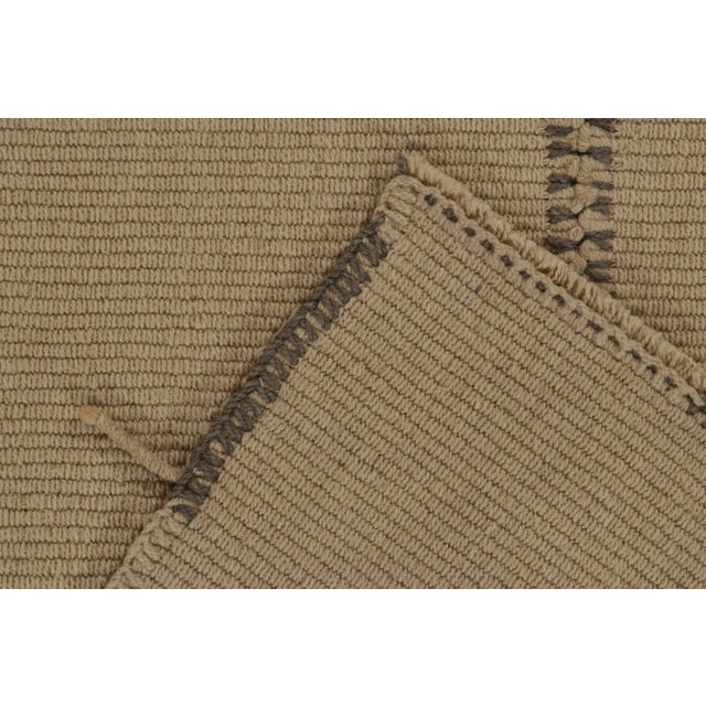 Textile Rug & Kilim’s Contemporary Kilim in Beige-Brown With Gray Accents For Sale - Image 7 of 7