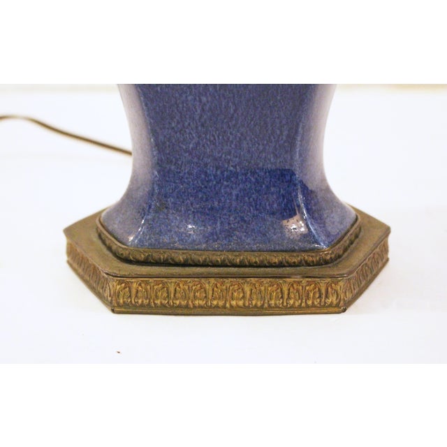 Metal Circa 1920s English Wilton Ware Bleu Royal Staffordshire Lamp For Sale - Image 7 of 8