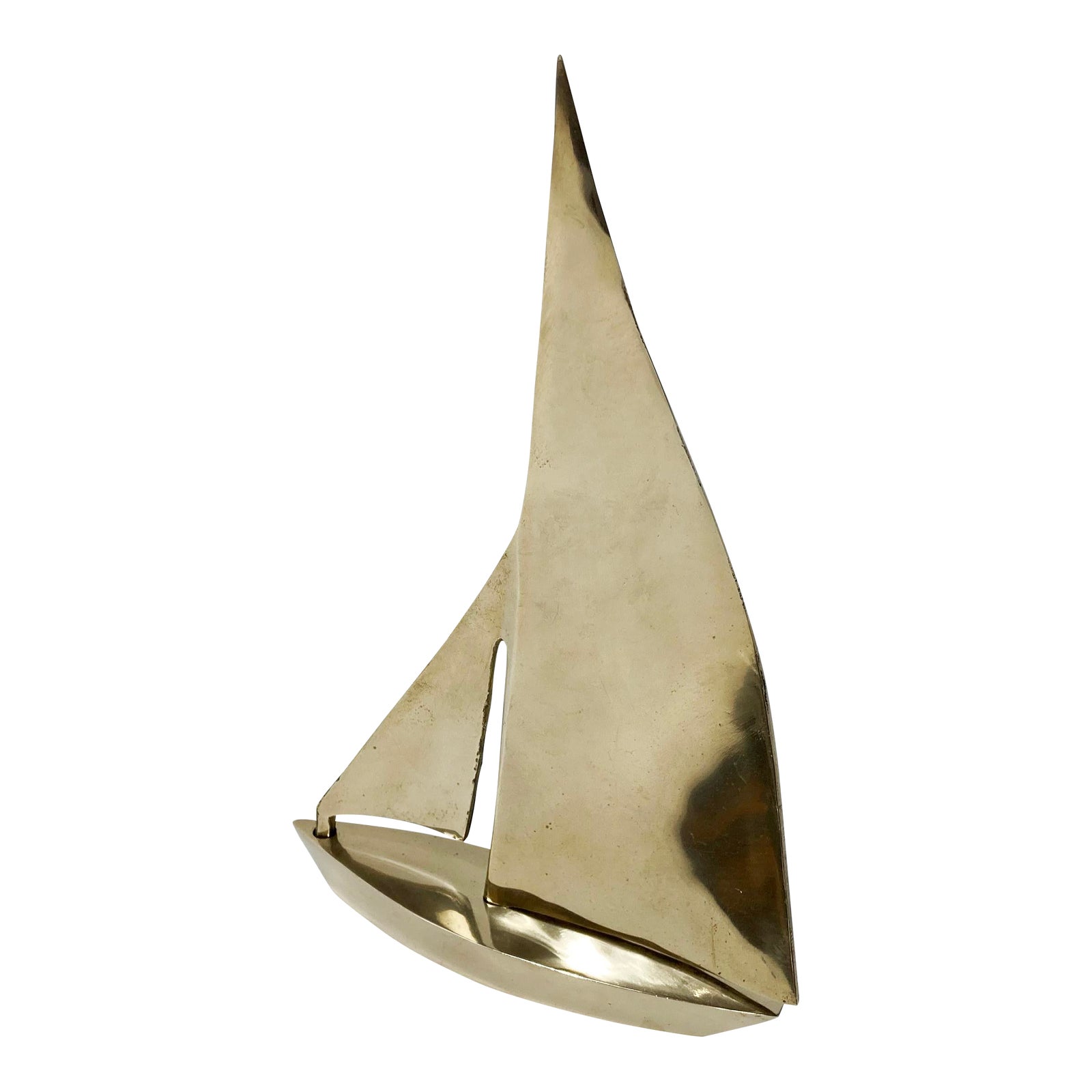 Vintage Mid Century Solid Brass Sailboat Chairish