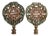 Chinese Longevity Symbol Lamp Finials on Bronze Hardware - A Matching Pair For Sale