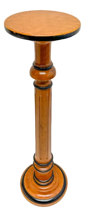 French Faux Burl Painted Wooden Pedestal Plant Stand, 1940s