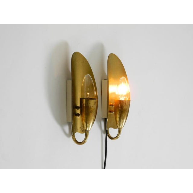 1950s Mid-Century Modern Brass Wall Lamps, 1950s, Set of 2 For Sale - Image 5 of 18