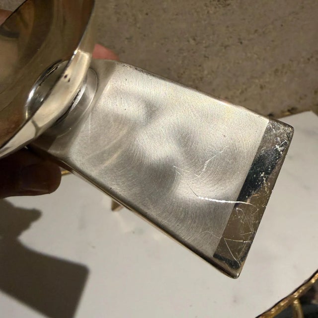 Mid-Century Modern Pair Vintage Mid Century WMF Ikora Silver-Plated Candlesticks For Sale - Image 3 of 17