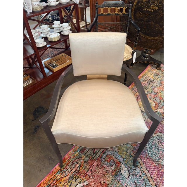 Vintage Contemporary Finished Dining Table & Set of 6 Matching Armchairs For Sale - Image 13 of 17