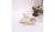 A pair of Swedish wall sconces in brass, each with a pierced crown and a cascade of crystal prisms and beaded chains...