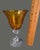 Glass Vintage Set of Four Amber Hand Blown Art Glass Controlled Bubble Goblets For Sale - Image 7 of 8