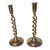 Circa 19th Century English Georgian Brass Barley Twist Candlesticks Holders For Sale