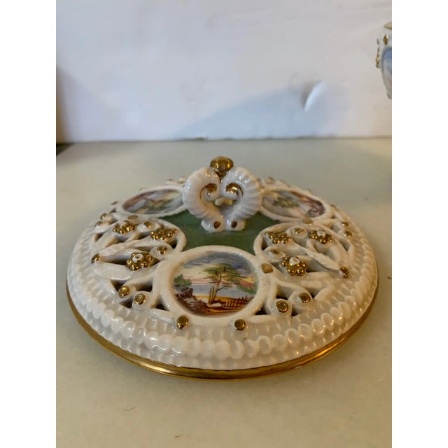 Late 19th Century Italian Hand-Painted Dish With Gold Filigree Accents For Sale - Image 11 of 12