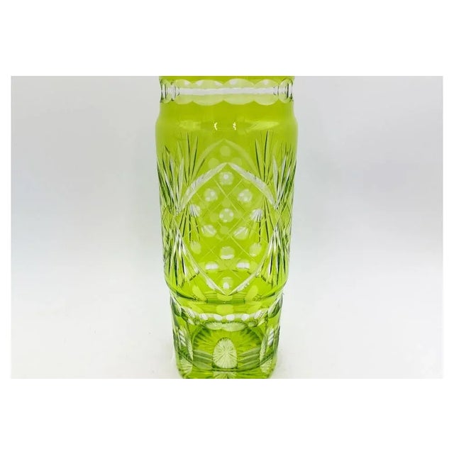 Yellow Crystal Vase, Poland, 1960s, in Very Good conditions. Designed 1960 to 1969