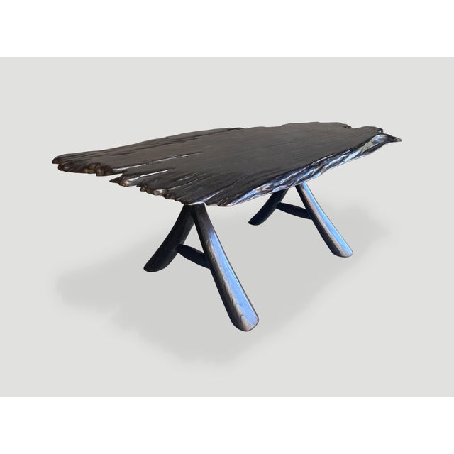 Contemporary Andrianna Shamaris Live Edge Ebonized Coffee Table For Sale - Image 3 of 18