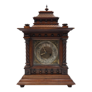 Rare Antique 1895 Hac 14 Day Strike Mantel Clock Carved Walnut Serviced Working