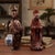 Late 20th Century Hand Carved Chinese Guanyin & Scholar Figures Pair-Rosewood-Asian-Sculpture-Kwan For Sale - Image 4 of 11