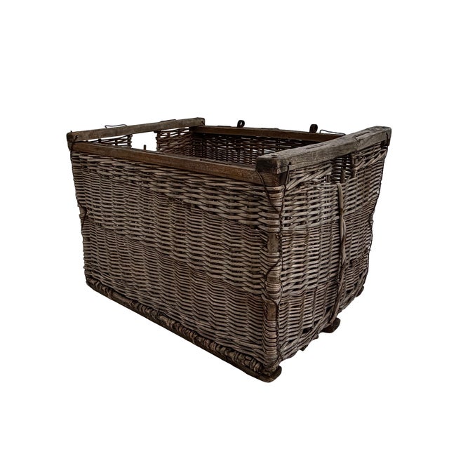 Early 20th Century Antique French Wicker Wine Bottle Storage Crate For Sale - Image 5 of 11