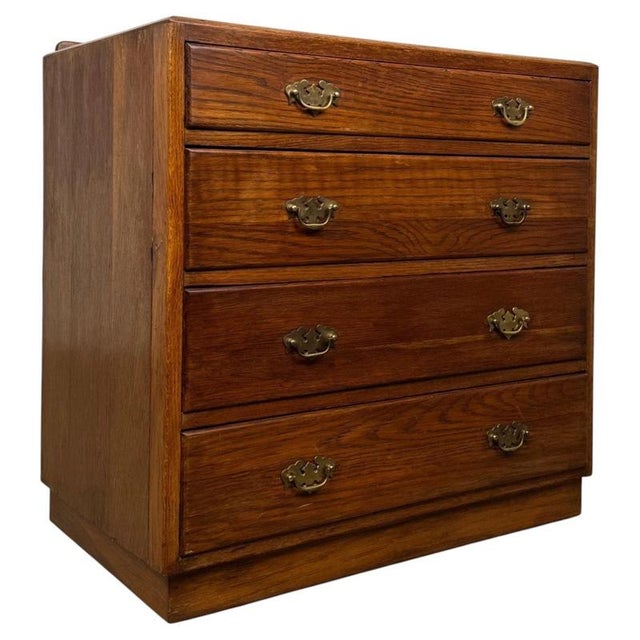 Antique Golden Oak Bedroom Chest of Drawers For Sale - Image 4 of 12
