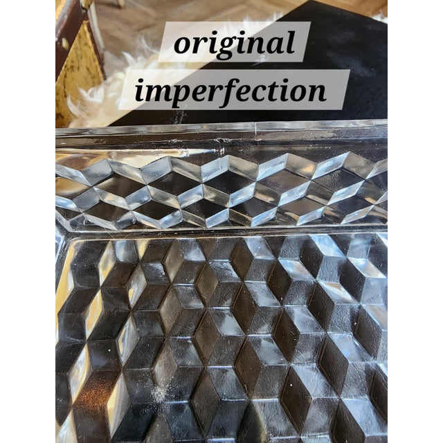 Geometric pattern Fostoria glass box....mid century....charming vintage box...great for jewelry.