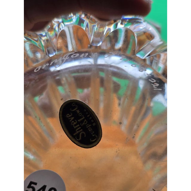 Vintage Orrefors art glass vase. Rare Pattern 6.5 inches tall, 5 inches diameter For Sale - Image 11 of 12