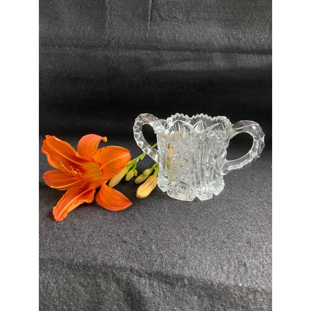 Transparent Stunning! American Brilliant Period (Abp); Late 1800’s-Early 1900’s. Rare; Hand Cut Sparkling Sugar/ Multi Purpose Piece For Sale - Image 8 of 12