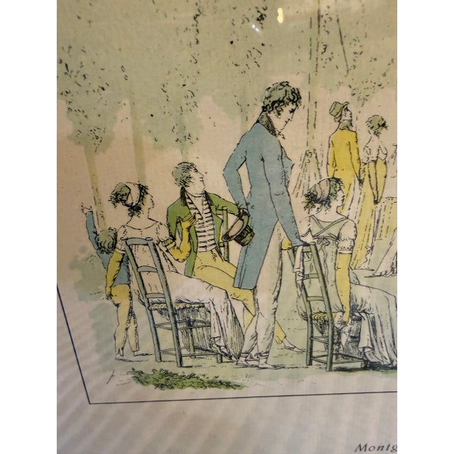 Early 19th Century Vintage "Montgolfiere Lancee a Tivoli 1800" Colored Lithograph, Framed For Sale - Image 5 of 12