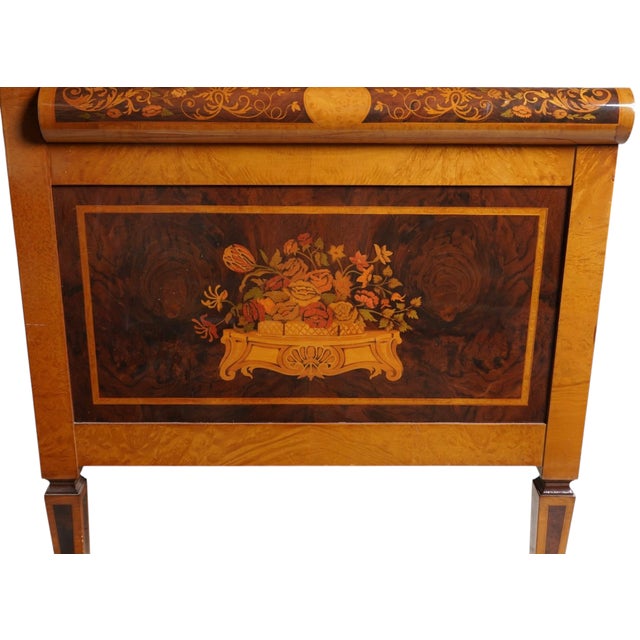 Antique Biedermeier Style Inlaid and Paint Decorated Sofa Settee.