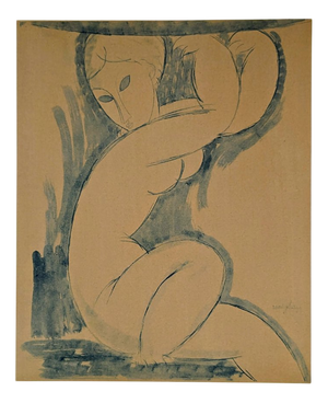 Amedeo Modigliani, Blue Caryatid 2, Lithograph and Stencil on Arches Paper, 1960